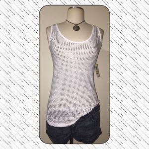 🌺🌺INC WHITE SPARKLE BLOUSE Sz M🌺🌺